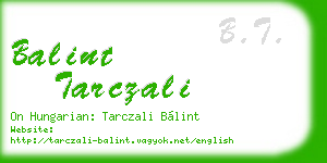 balint tarczali business card
